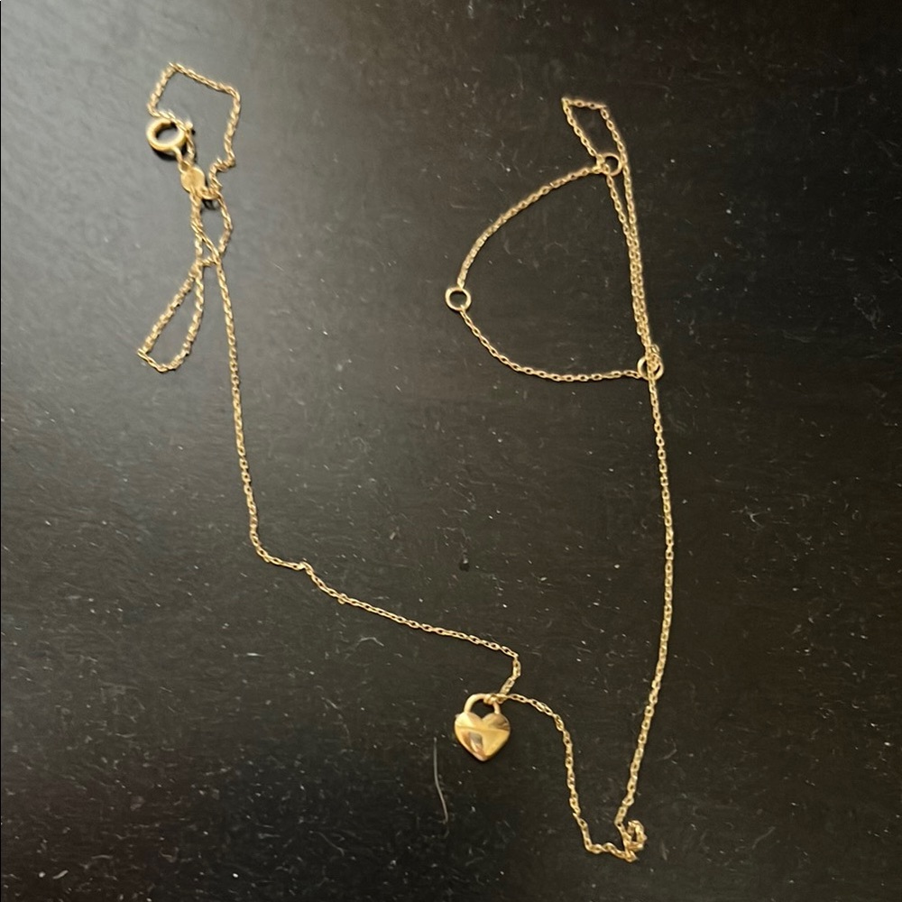 Gorjana 14k Gold heart padlock necklace